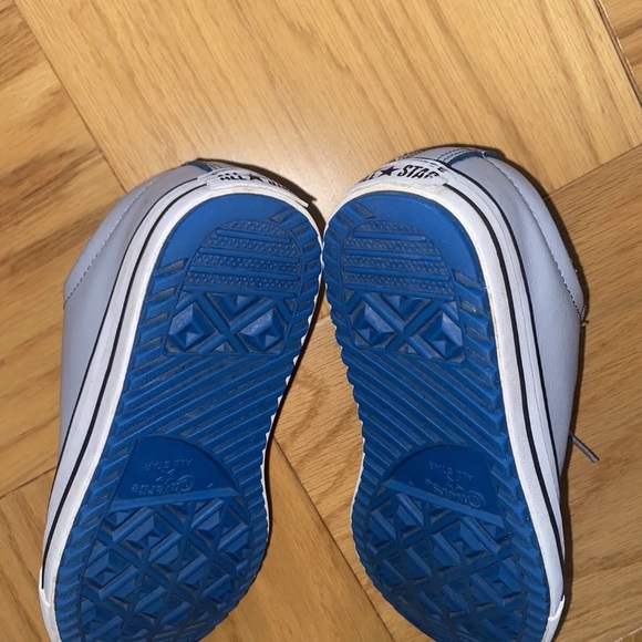 Converse All Star Chuck Taylor Kid Junior Gray Leather Sneakers Size 3 666021C - Picture 9 of 10